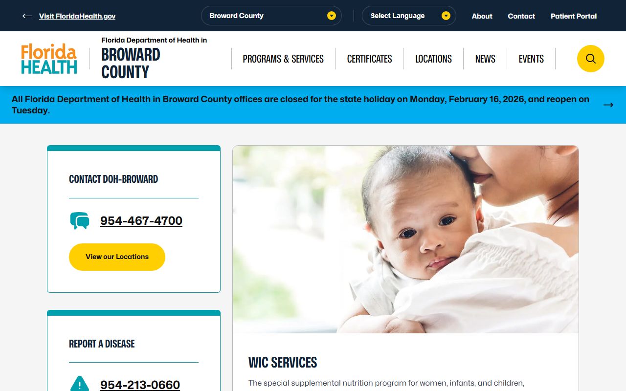 Florida Department of Health county health department website